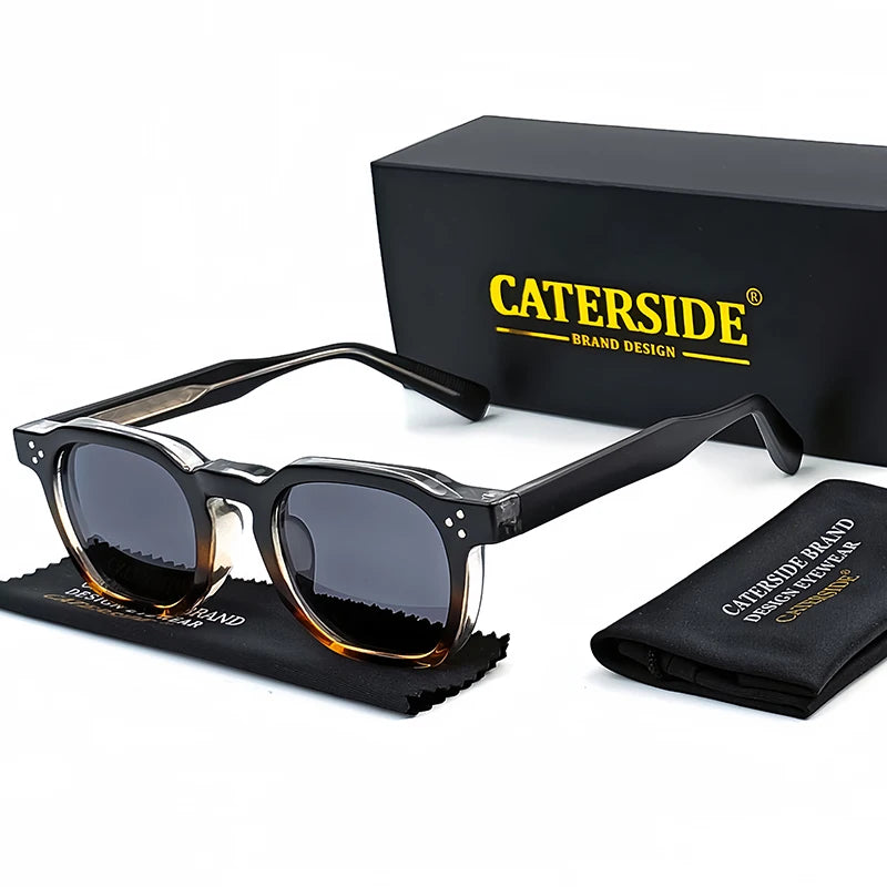 White Smoke CATERSIDE Fashion Men Sunglasses Small Frame Square Personalized Design Sun Glasses Women Travel Party Business Festival Gift