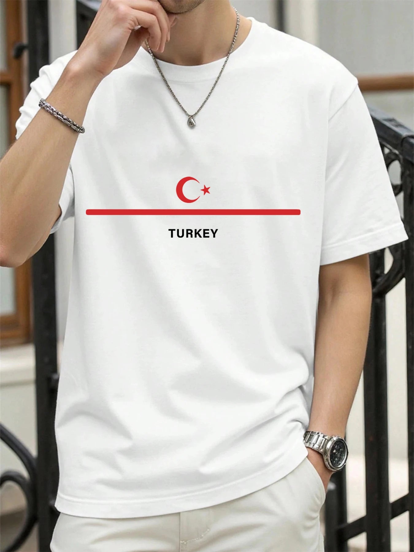 Turkey National Flag Printed Men T Shirts Hip Hop All-Match T-Shirt Cotton Summer Clothes Casual Oversize Trendy Sportswear