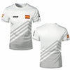 Spain Flag Graphic Jersey Fashion Geometric Print Quick-drying Football T-shirt Men Women Sports Training Casual Breathable Tops