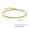 White Smoke Non Tarnish Stainless Steel Bracelet Gold Plated Stackable for Women, Thin Herringbone Chain Bracelet Waterproof Jewelry Gift