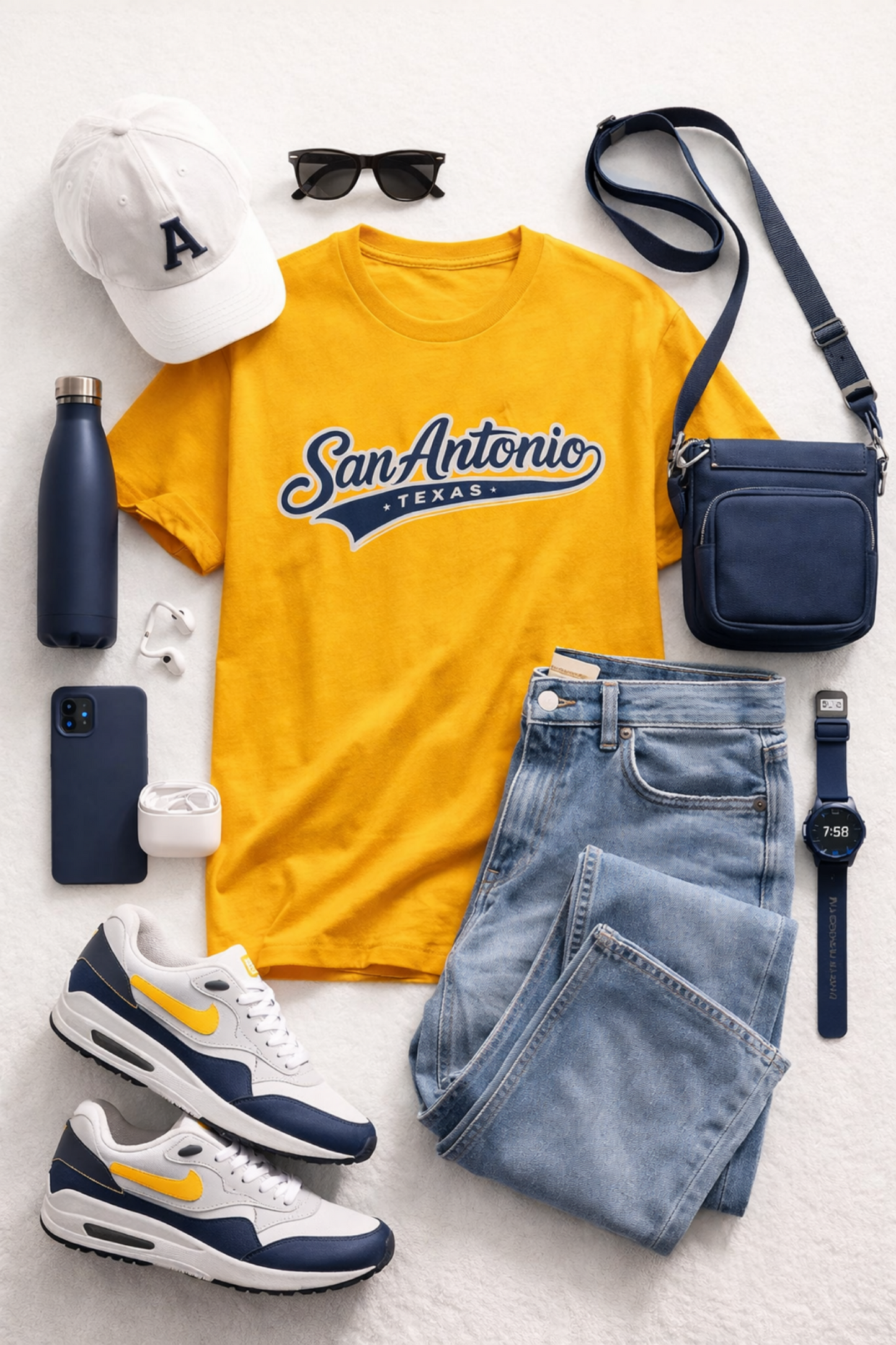 San Antonio Script T‑Shirt — Retro Texas Baseball Tee