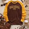 San Diego Long Sleeve Raglan Shirt – Vintage Baseball Varsity Athletic Style Tee