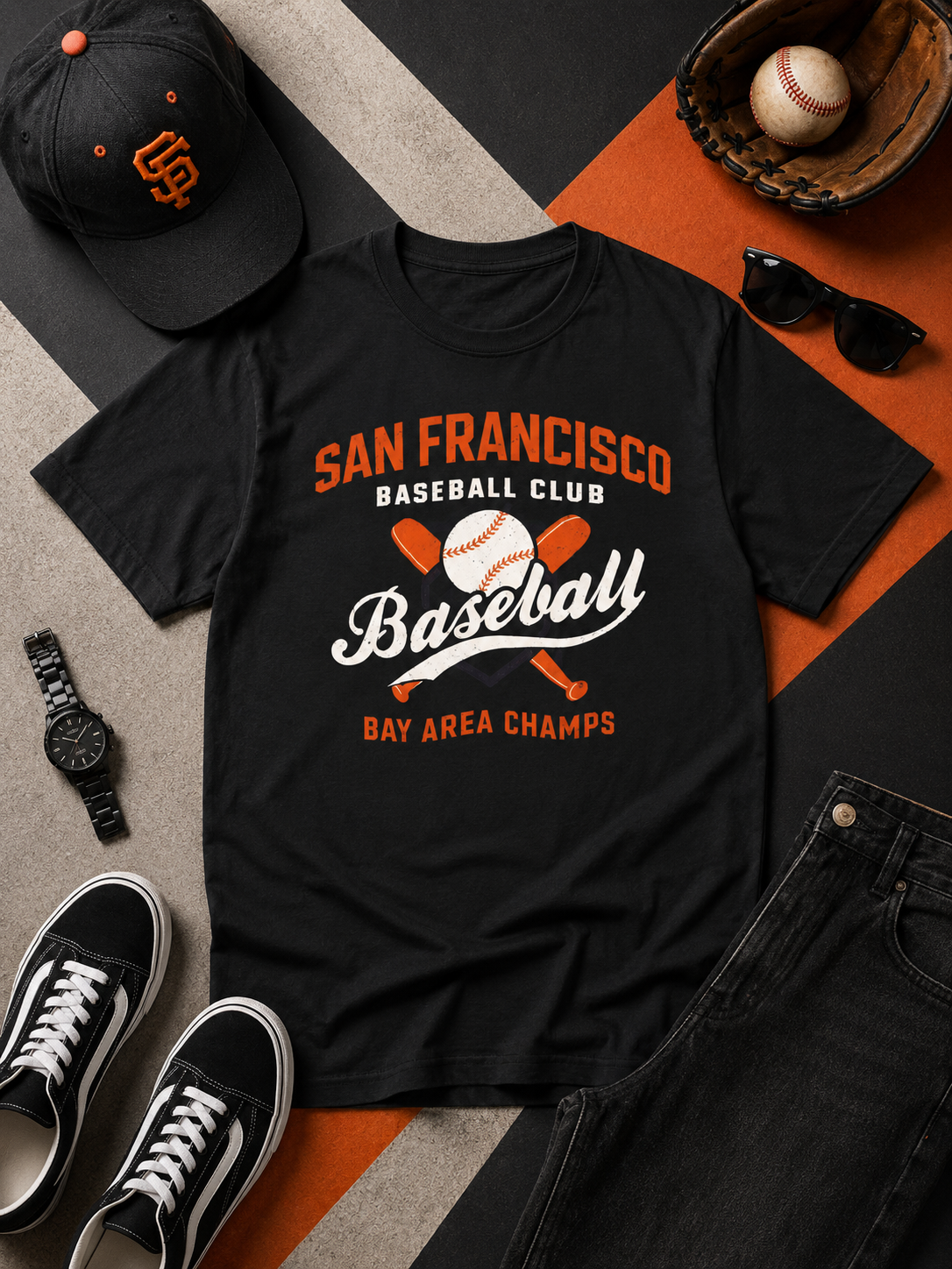 San Francisco Baseball Club Tee — "Bay Area Champs" Vintage Baseball