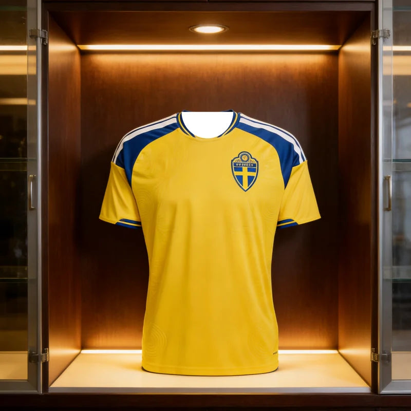 Sweden Competition Away Soccer T-Shirt Men's Quick-drying and Breathable Sportswear Football Fan T-shirt Casual Y2k Beachwear