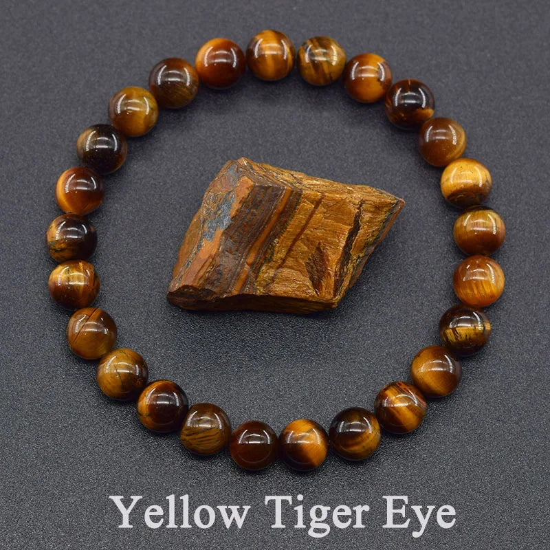 Dim Gray 5A Natural Tiger Eye Bracelets Men Women Charm Natural Stone Jewelry Health Protection Soul Healing Couple Crystal Bead Bracelet
