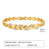 White Smoke Paperclip Chain Bracelet 14K Gold Plated Cubic Zirconia Watch Strap Chunky Link Adjustable Stackable Jewelry For Women Girl Gift