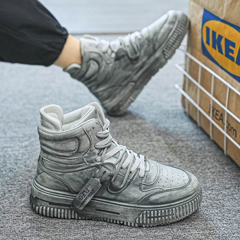 Distressed High Top Sneakers streetwear fashion product image 4
