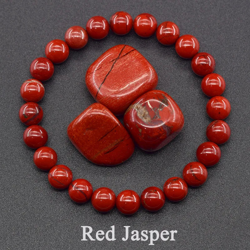 Dim Gray Natural Stone Genuine 5A Red Jasper Prayer Beaded Bracelets Women Men Rosary Meditation Bracelets Yoga Meditation Jewelry Gift
