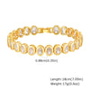 White Smoke Paperclip Chain Bracelet 14K Gold Plated Cubic Zirconia Watch Strap Chunky Link Adjustable Stackable Jewelry For Women Girl Gift