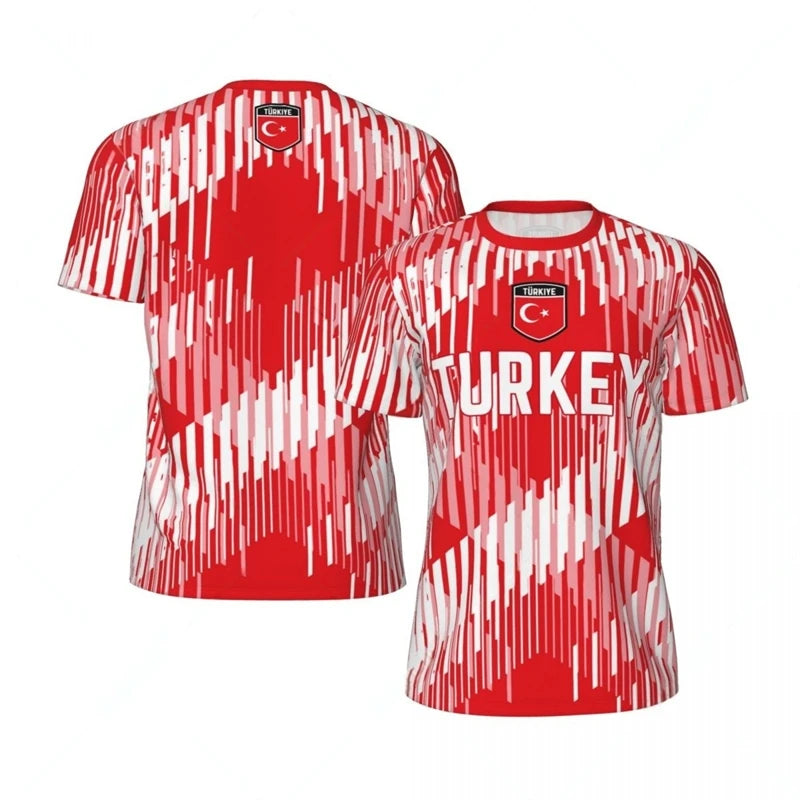 Fashion Turkey Flag Football T Shirt Casual Summer Short Sleeve Mens 3D Printed Sports T-shirt Loose Street Quick Dry Tees Tops streetwear fashion product image 11