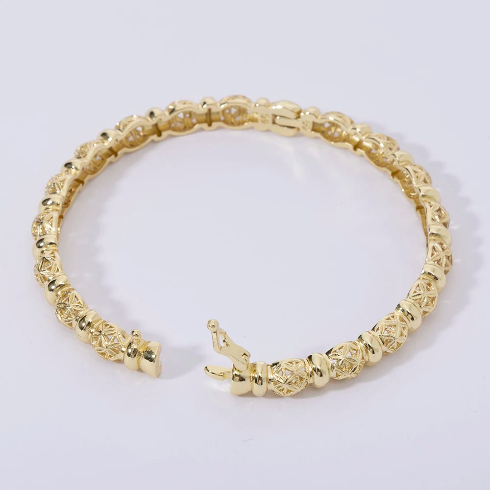 Light Gray LUIZADA New Vintage Indian Women'S Bracelet African Wedding Luxury Gold Plated Bride Exquisite Lucky Bangle Jewelry