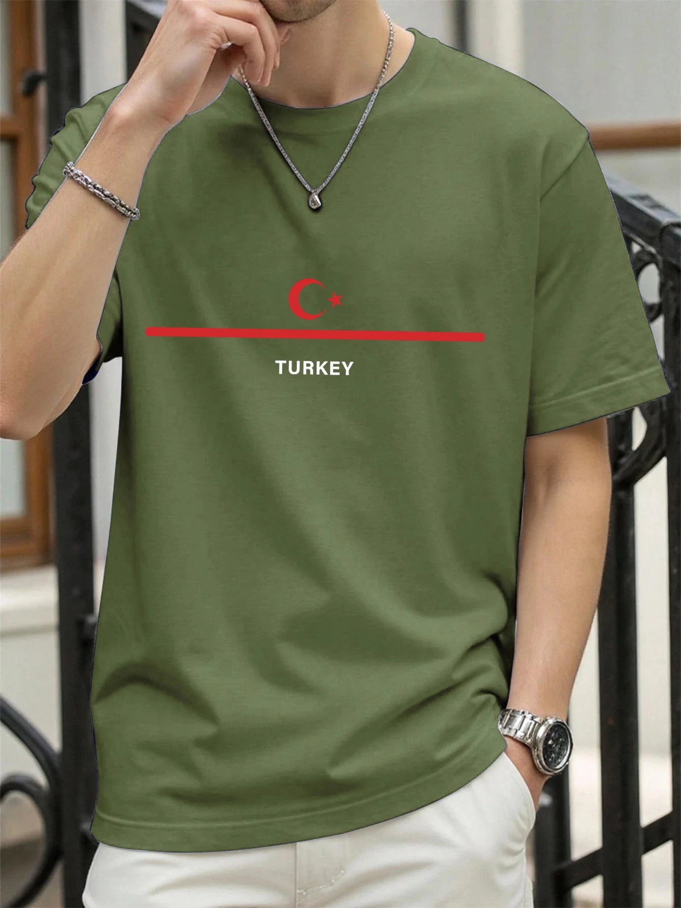 Turkey National Flag Printed Men T Shirts Hip Hop All-Match T-Shirt Cotton Summer Clothes Casual Oversize Trendy Sportswear
