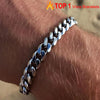 Dark Slate Gray Vnox 3-11mm Chunky Miami Curb Chain Bracelet for Men, Stainless Steel Cuban Link Chain Wristband Classic Punk Heavy Male Jewelry