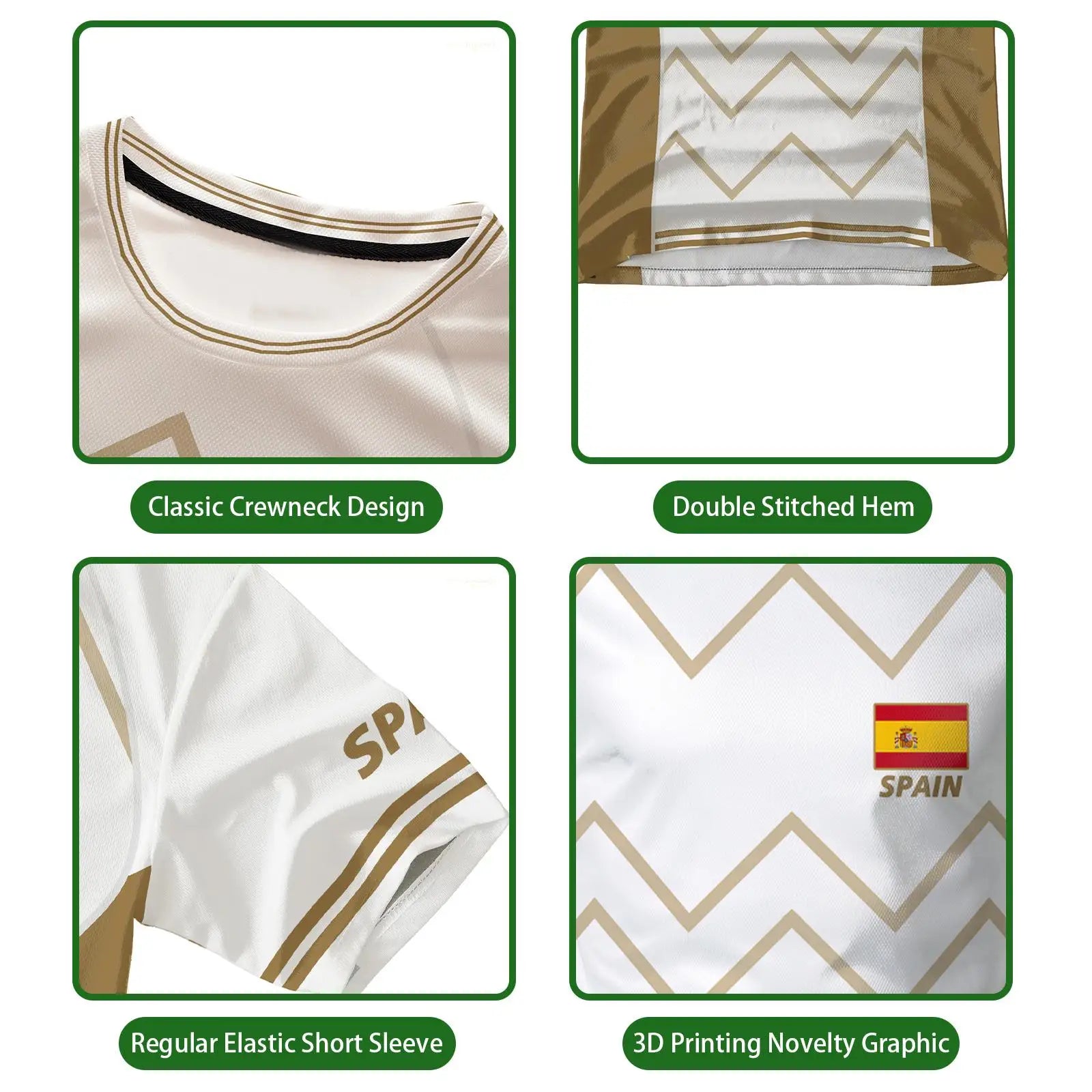Spain Flag Graphic Jersey Fashion Geometric Print Quick-drying Football T-shirt Men Women Sports Training Casual Breathable Tops streetwear fashion product image 3