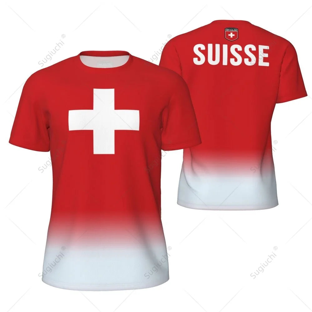Sports Mesh T-shirt Switzerland Swiss Flag For Running Bike Soccer Tennis Football Fitness Tees 3D Printed streetwear fashion product image 18