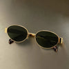 Dark Olive Green Retro Steampunk Sun Protection Sunglasses Vintage New Women's Metal Oval Sunglasses Ladies Classic UV400 Sunscreen Eyewear