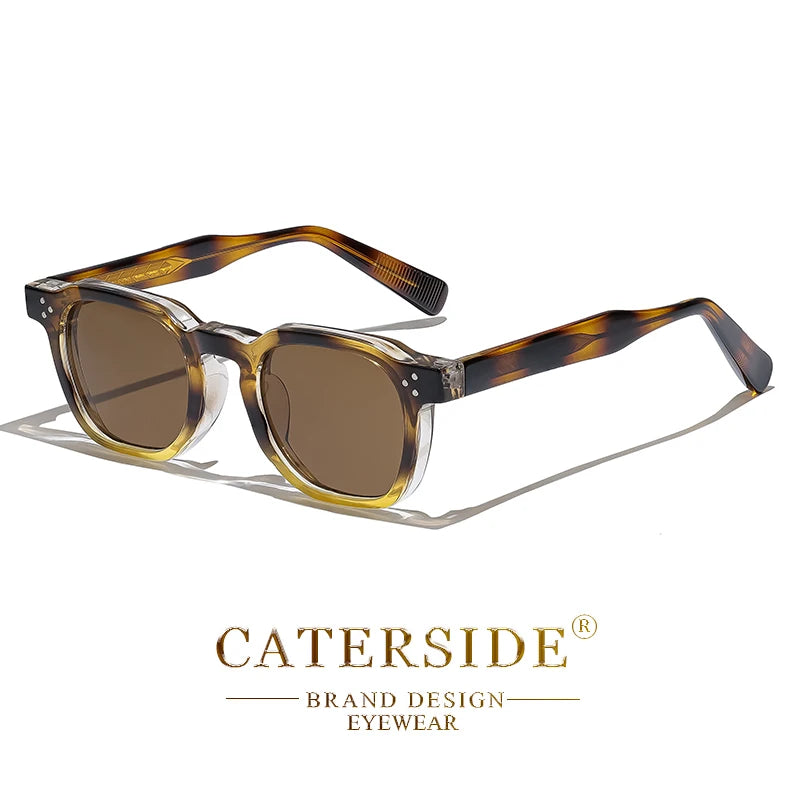 White Smoke CATERSIDE Fashion Men Sunglasses Small Frame Square Personalized Design Sun Glasses Women Travel Party Business Festival Gift