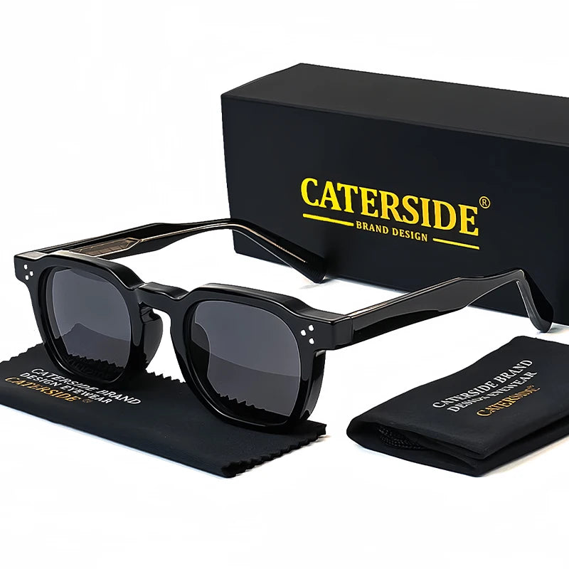 White Smoke CATERSIDE Fashion Men Sunglasses Small Frame Square Personalized Design Sun Glasses Women Travel Party Business Festival Gift