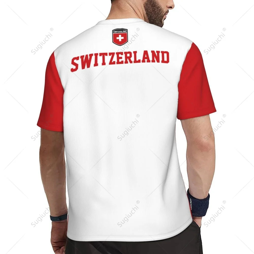 Exclusive design Switzerland Flag Grain 3D Printed Men For Running Bike Soccer Tennis Fitness Sports tshirt Mesh Short T-shirt streetwear fashion product image 35