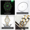 White Smoke OPK 8110 Ladies Watch Classic Simple Brand Quartz Watch Stainless Steel Strap Watch For Women Waterproof Luminous Day-Date Watch