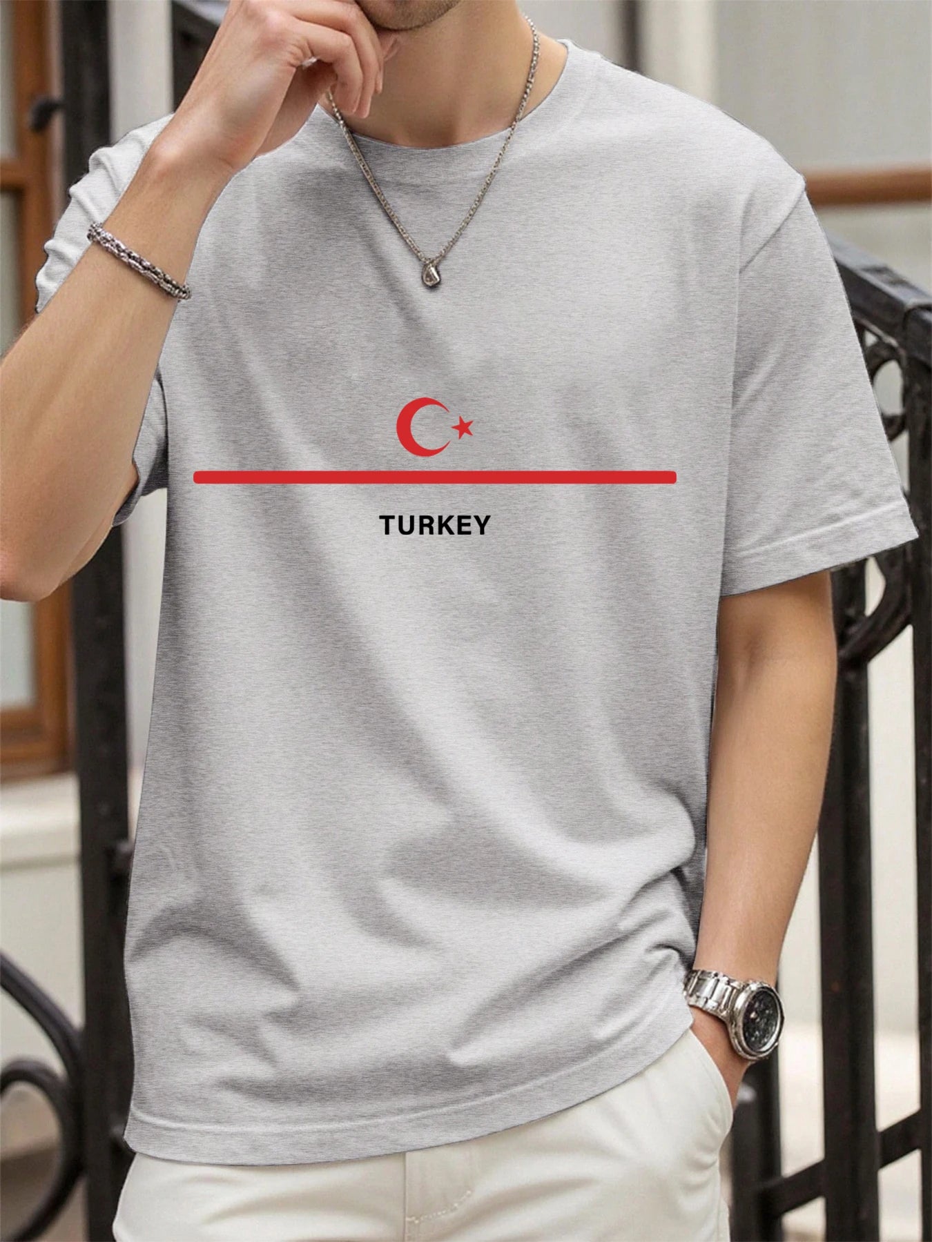 Turkey National Flag Printed Men T Shirts Hip Hop All-Match T-Shirt Cotton Summer Clothes Casual Oversize Trendy Sportswear