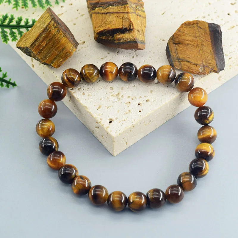 Light Gray 5A Natural Tiger Eye Bracelets Men Women Charm Natural Stone Jewelry Health Protection Soul Healing Couple Crystal Bead Bracelet