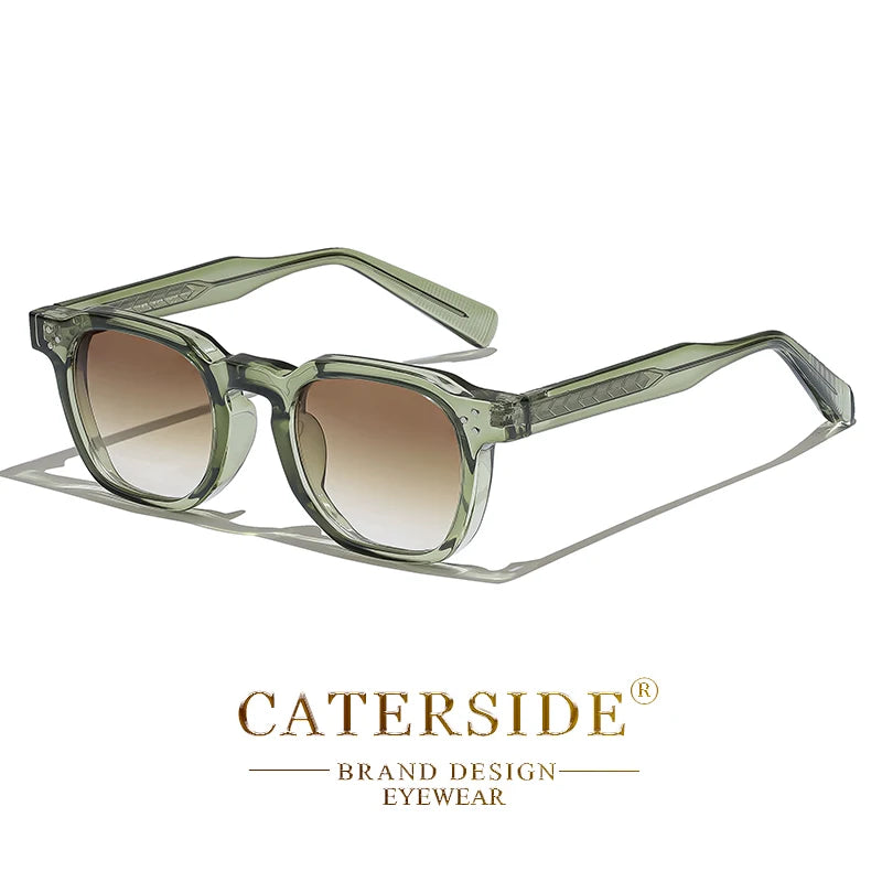 White Smoke CATERSIDE Fashion Men Sunglasses Small Frame Square Personalized Design Sun Glasses Women Travel Party Business Festival Gift
