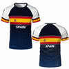 Spain Flag Graphic Jersey Fashion Geometric Print Quick-drying Football T-shirt Men Women Sports Training Casual Breathable Tops