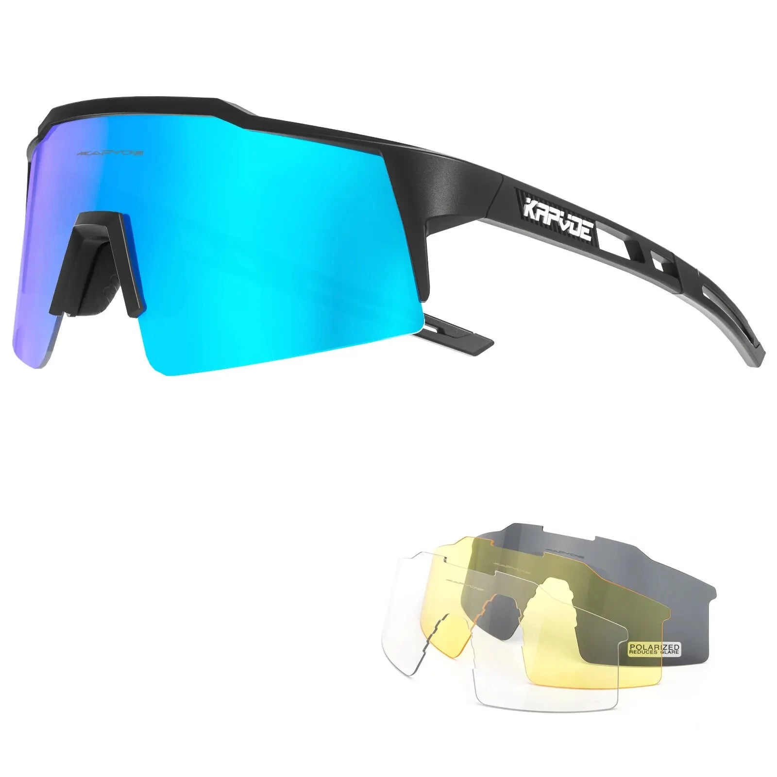 White Smoke Kapvoe Cycling Glasses Polarized MTB Road Bike Glasses UV400 Protection Sunglasses Ultra Light Sport Eyewear Equipment