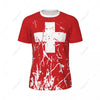 Exclusive design Switzerland Flag Grain 3D Printed Men For Running Bike Soccer Tennis Fitness Sports tshirt Mesh Short T-shirt