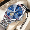 Seashell POEDAGAR Luxury High Quality Man Wristwatch Chronograph Stainless Steel Quartz Men's Watches Waterproof Luminous Men Clock Reloj