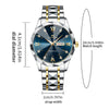 White Smoke 2024 New Men's Watch Fashion Rivet Stainless Steel Strap Luxury Water Diamond Diamond Luminous Blue Gold Dial Business Men Watch