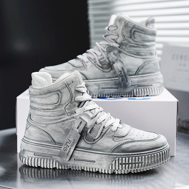 Distressed High Top Sneakers streetwear fashion product image 9