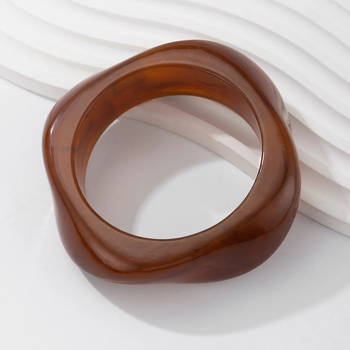 Lavender KMVEXO Vintage Punk Brown Coffee Thick Resin Acrylic Bangles Geometric Irregular Wide Cuff Bangle Bracelet For Women Men Jewelry