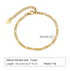 White Smoke Non Tarnish Stainless Steel Bracelet Gold Plated Stackable for Women, Thin Herringbone Chain Bracelet Waterproof Jewelry Gift