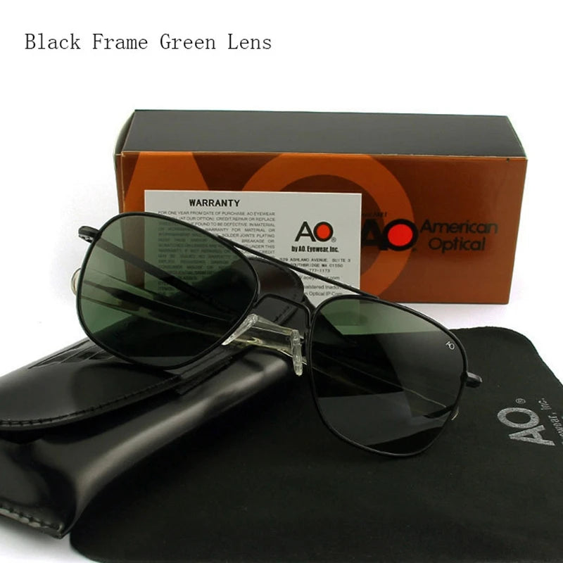White Smoke Pilot AO Sunglasses Men Top Quality Brand Designer AGX Tempered Glass Lens Sun Glasses Male