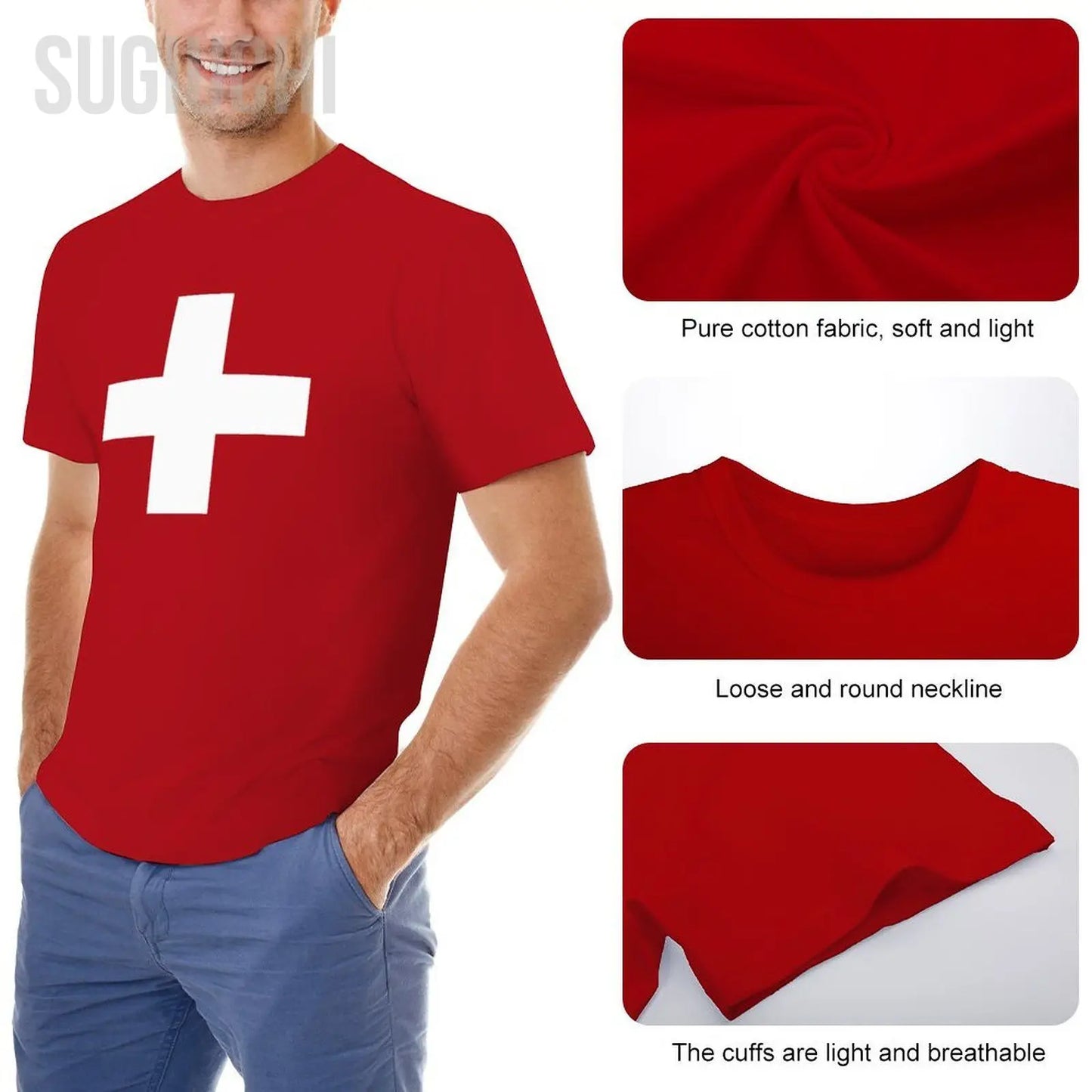 Switzerland Flag Swiss Men Tshirt Tees O-neck T Shirts Women Boys 100% Cotton T-Shirt