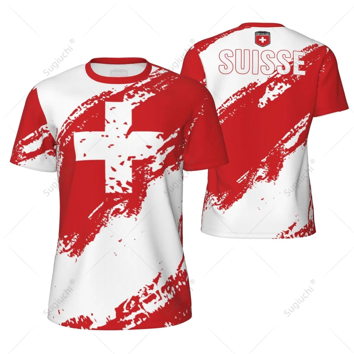 Sports Mesh T-shirt Switzerland Swiss Flag For Running Bike Soccer Tennis Football Fitness Tees 3D Printed