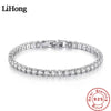 White Smoke Lihong S925 Sterling Silver Bracelet Zirconia Tennis Ball Women Fashion Simple Engagement Wedding Charm Jewelry 4mm 16-20cm