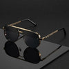 Dark Slate Gray Men New Driving Sunglasses Vintage Steampunk Square Sunglasses Metal Frame with Spring Hinges Women Eyepiece UV400 Glasses