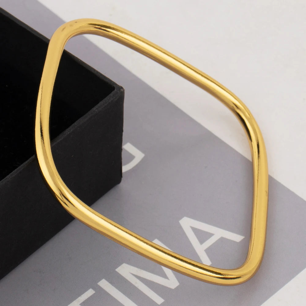 Light Gray 316L stainless steel gold-plated bracelet Fashion Personality Simple Punk Retro Hip-hop High Temperament Bracelet