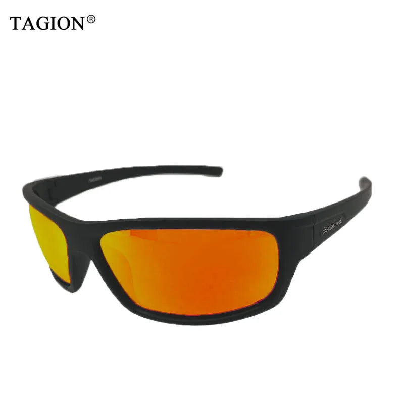 White Smoke TAGION Sport Sunglasses Men Polarized Hipster Glasses UV400 Hiking Driving Glasses Lentes De Sol Hombre Polarizing Lenses TG5104