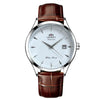 White Smoke Orient Automatic Men's Watch, Black Dial Stainless Steel Band, Water Resistant Classic Business Wristwatch with Date Display