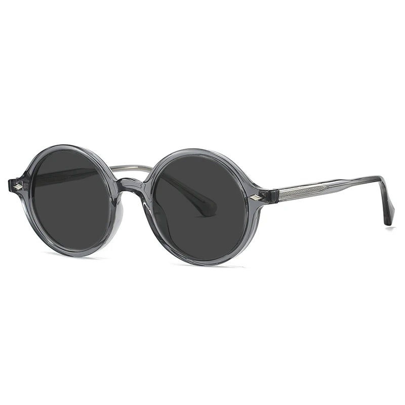White Smoke Fashion TR90 Round Big Frame Myopia Optical Prescription Gray Sunglasses For Women Men Driving Fishing Retro Sunglasses 0 to-6.0
