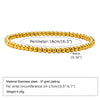 White Smoke Non Tarnish Stainless Steel Bracelet Gold Plated Stackable for Women, Thin Herringbone Chain Bracelet Waterproof Jewelry Gift