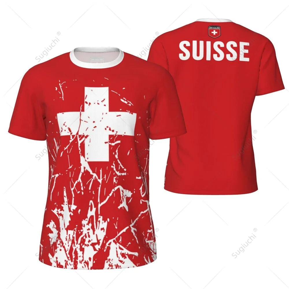 Sports Mesh T-shirt Switzerland Swiss Flag For Running Bike Soccer Tennis Football Fitness Tees 3D Printed streetwear fashion product image 48