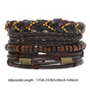 White Smoke 6/4PCS 3Style PU Wodeen Braided Wrap Leather Bracelet for Men Vintage Life Wood Beads Fashion Male Armband