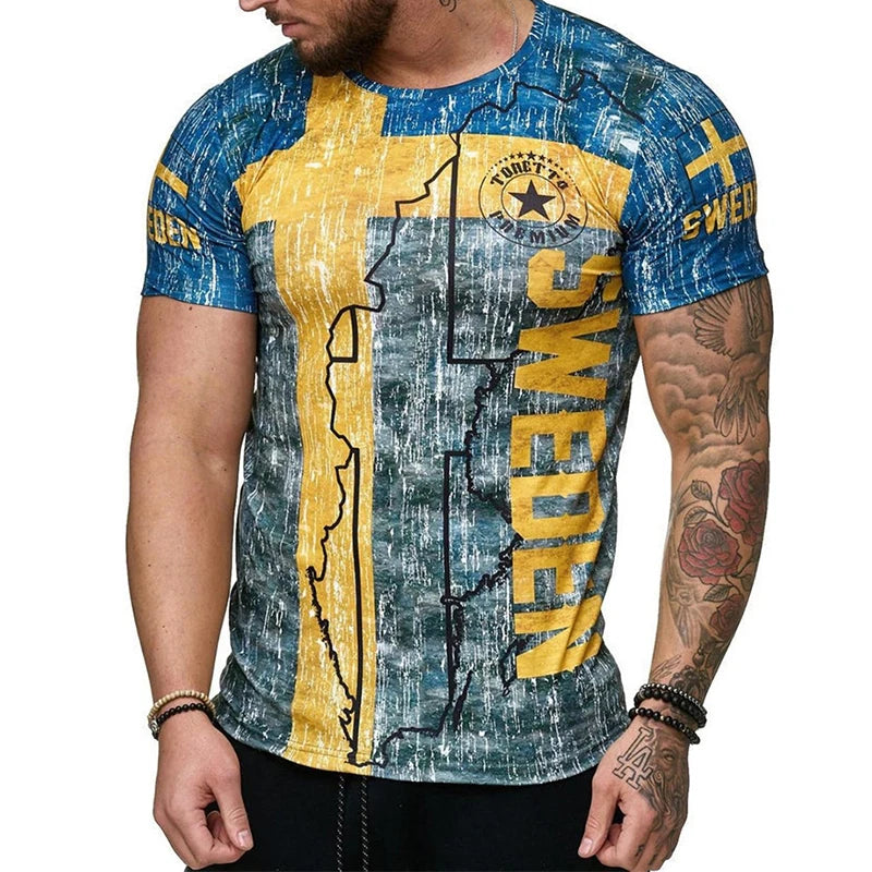 Portugal Spain Sweden Graphic T-shirt Men's Clothing Retro Street Casual T Shirts Classic Fashion Popular Oversized Tee Top streetwear fashion product image 11