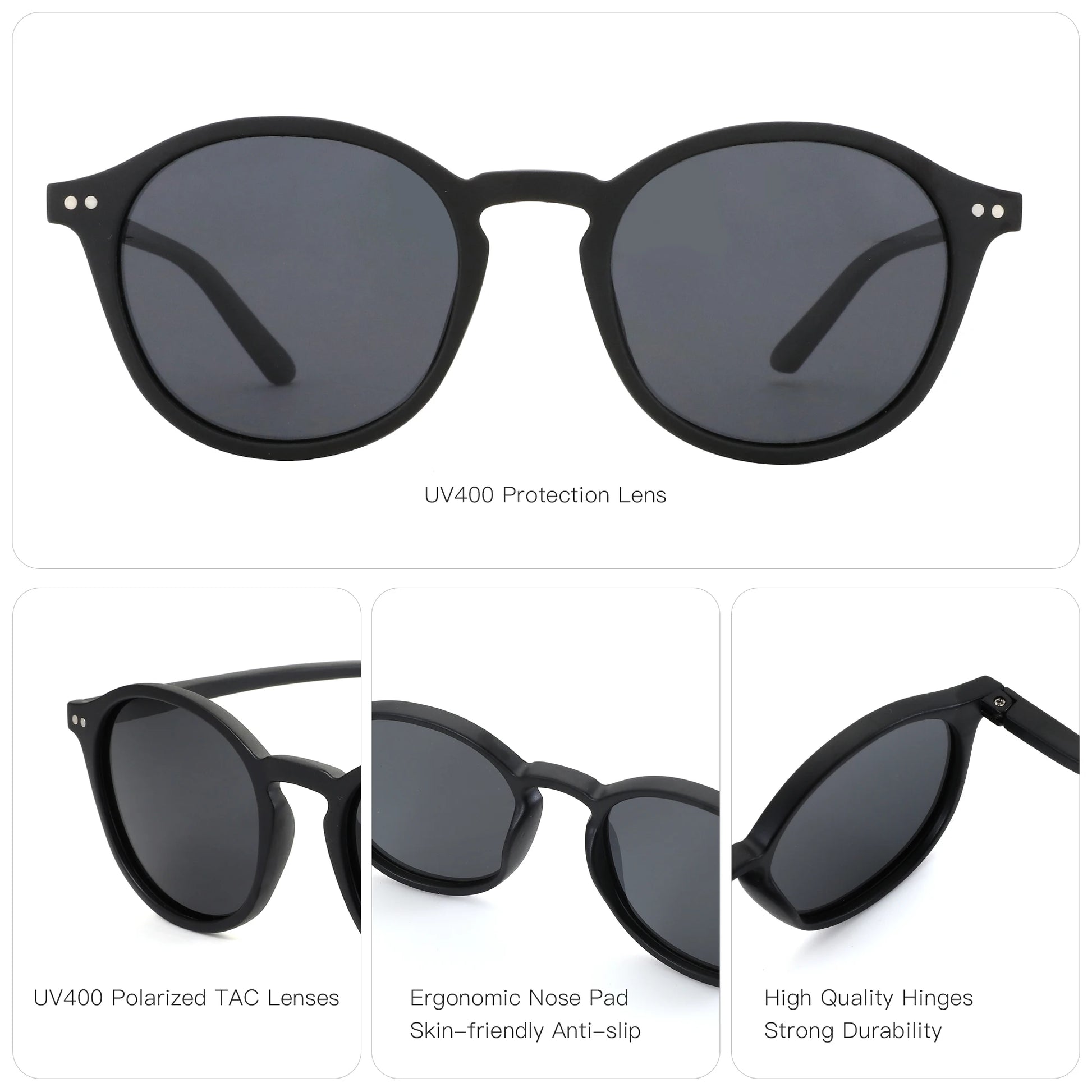 White Smoke ZENOTTIC Retro Small Round Polarized Sunglasses Men Women Lightweight Vintage UV400 Polarized Lenses Fashion Shades