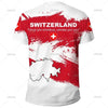 Outdoor Casual Sportswear Tshirts For Men Clothing Switzerland National Emblem Flag 3d Print Cool T-Shirt Gym Tops O Neck Tees